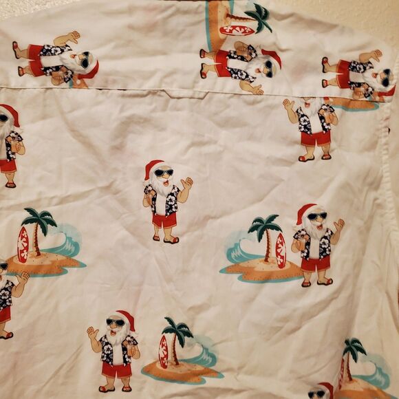 Denim & Flower Brand Santa Claus Surf Hawaiian Style Shirt Men's Size Small - Picture 11 of 16